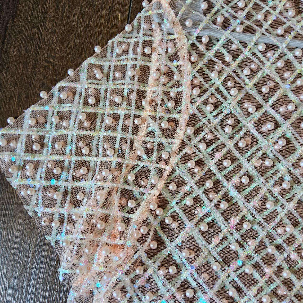 Preloved Women's Crop top - Pink/Tan - L – Sequin… - image 4