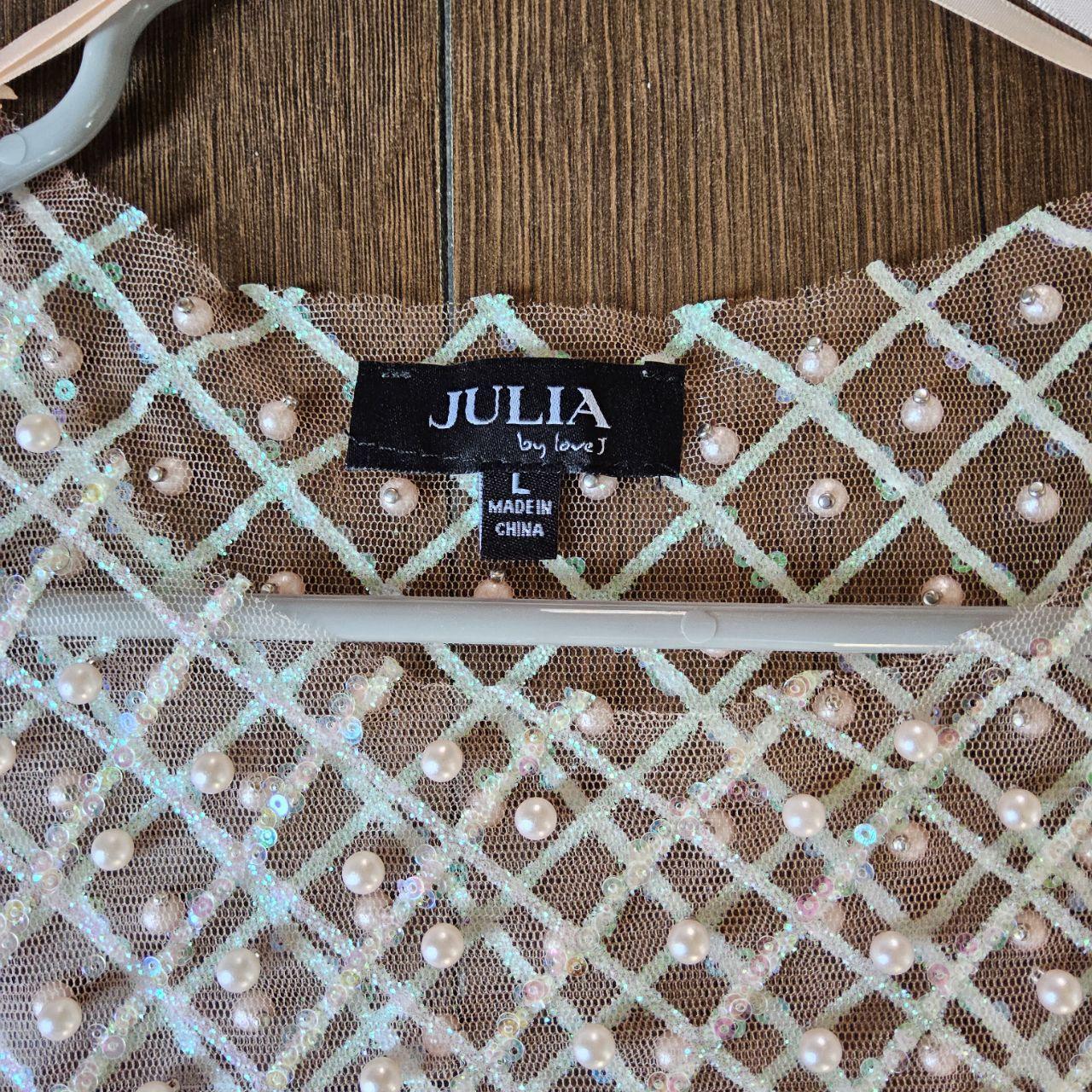 Preloved Women's Crop top - Pink/Tan - L – Sequin… - image 3