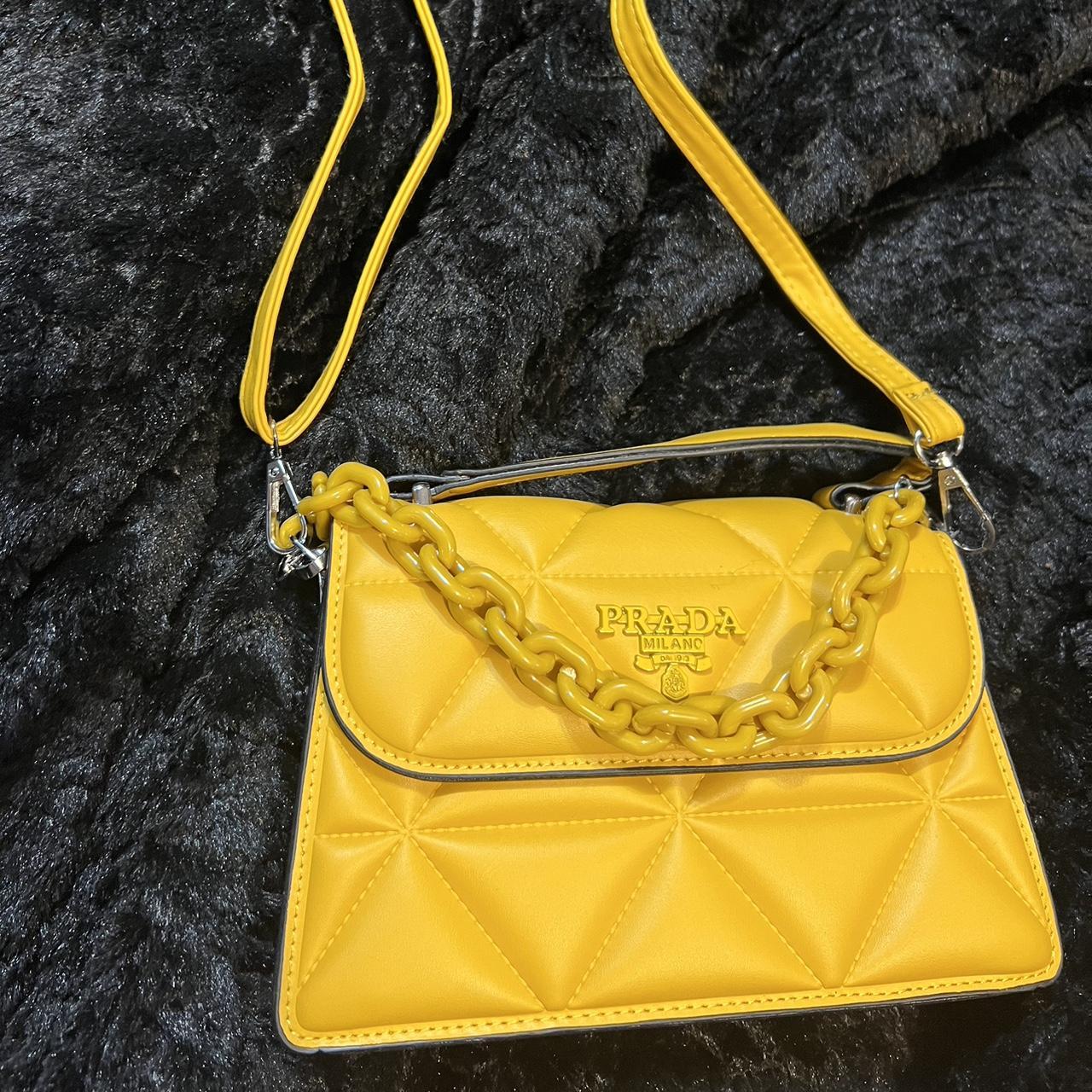 Prada Women's Yellow Bag | Depop