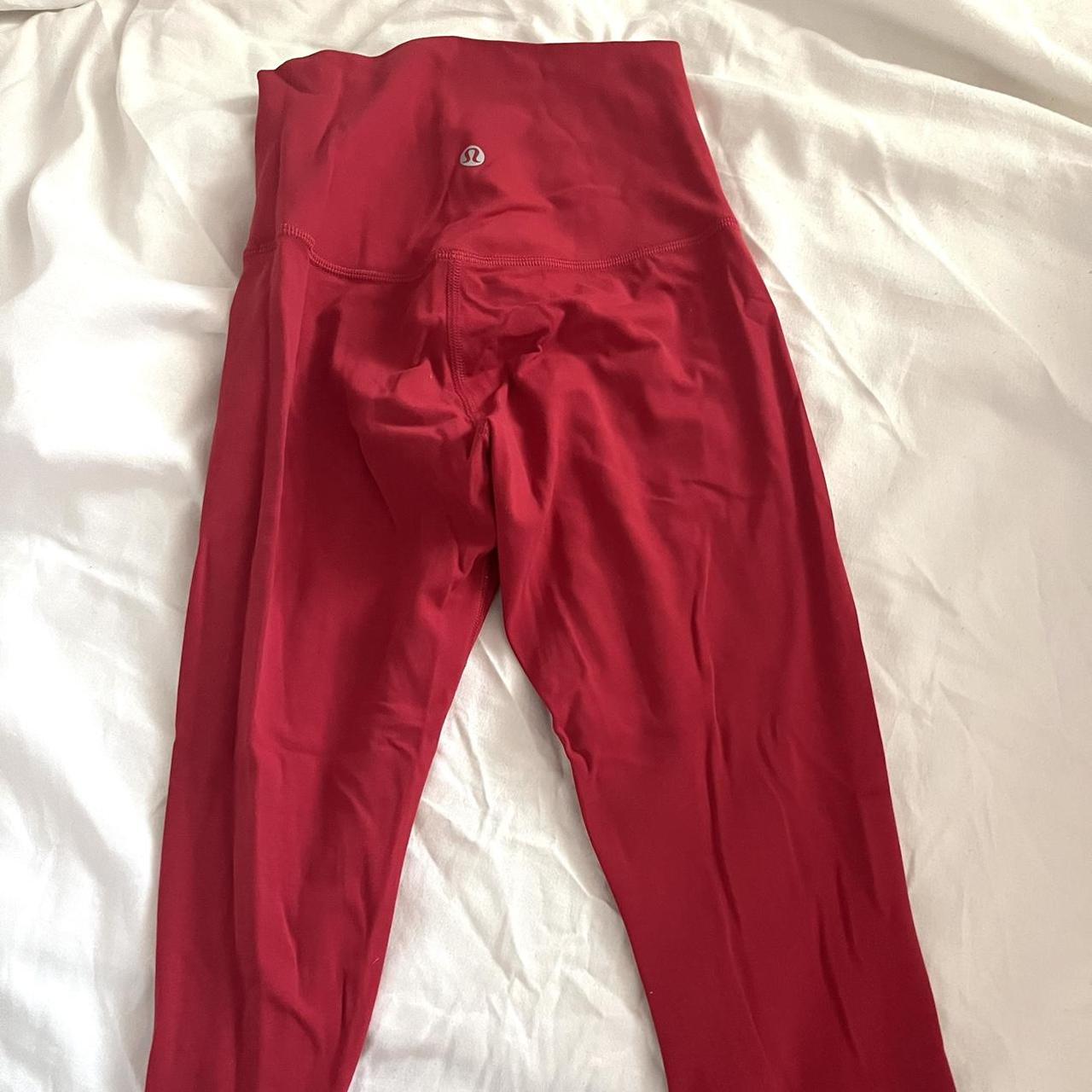 red lululemon align leggings 25” size 2 super soft... - Depop