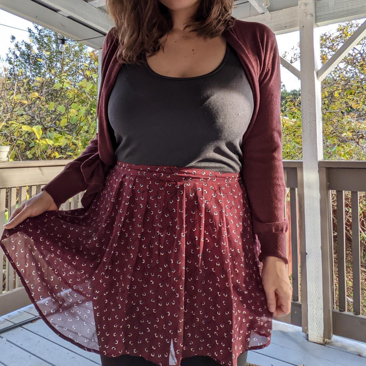 Purple Floral Pleated Skirt This old navy skirt is... Depop