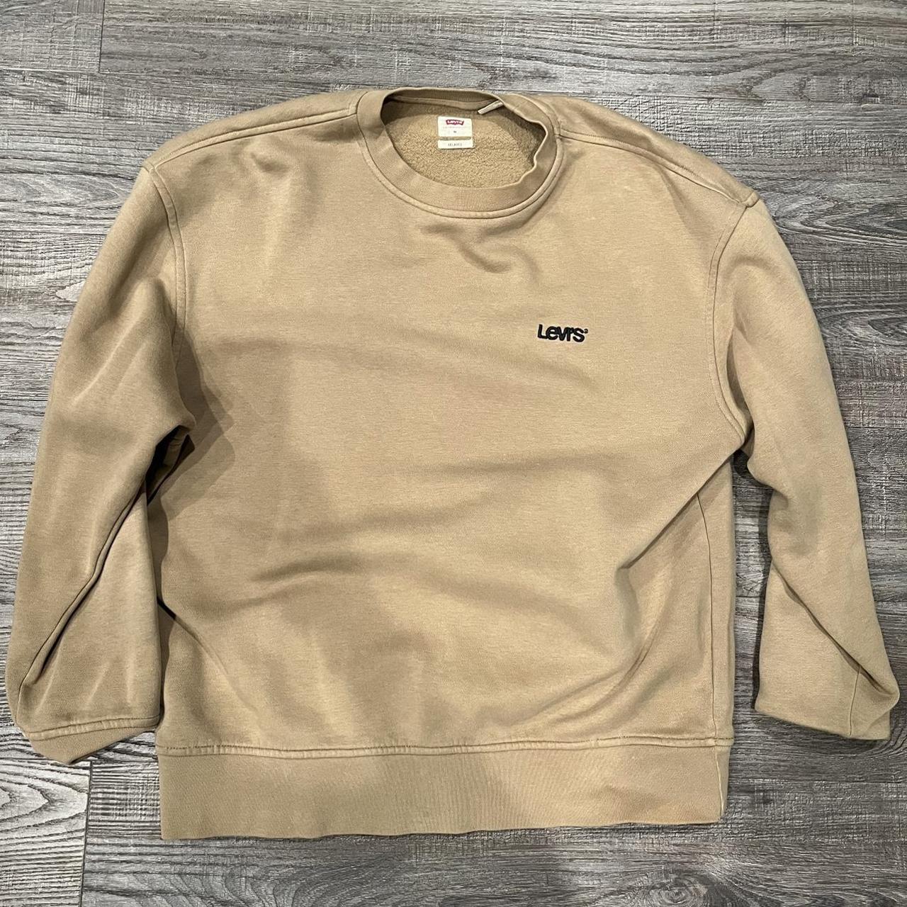 Levis Tan Crewneck *Shipped via DePop so shipping... - Depop