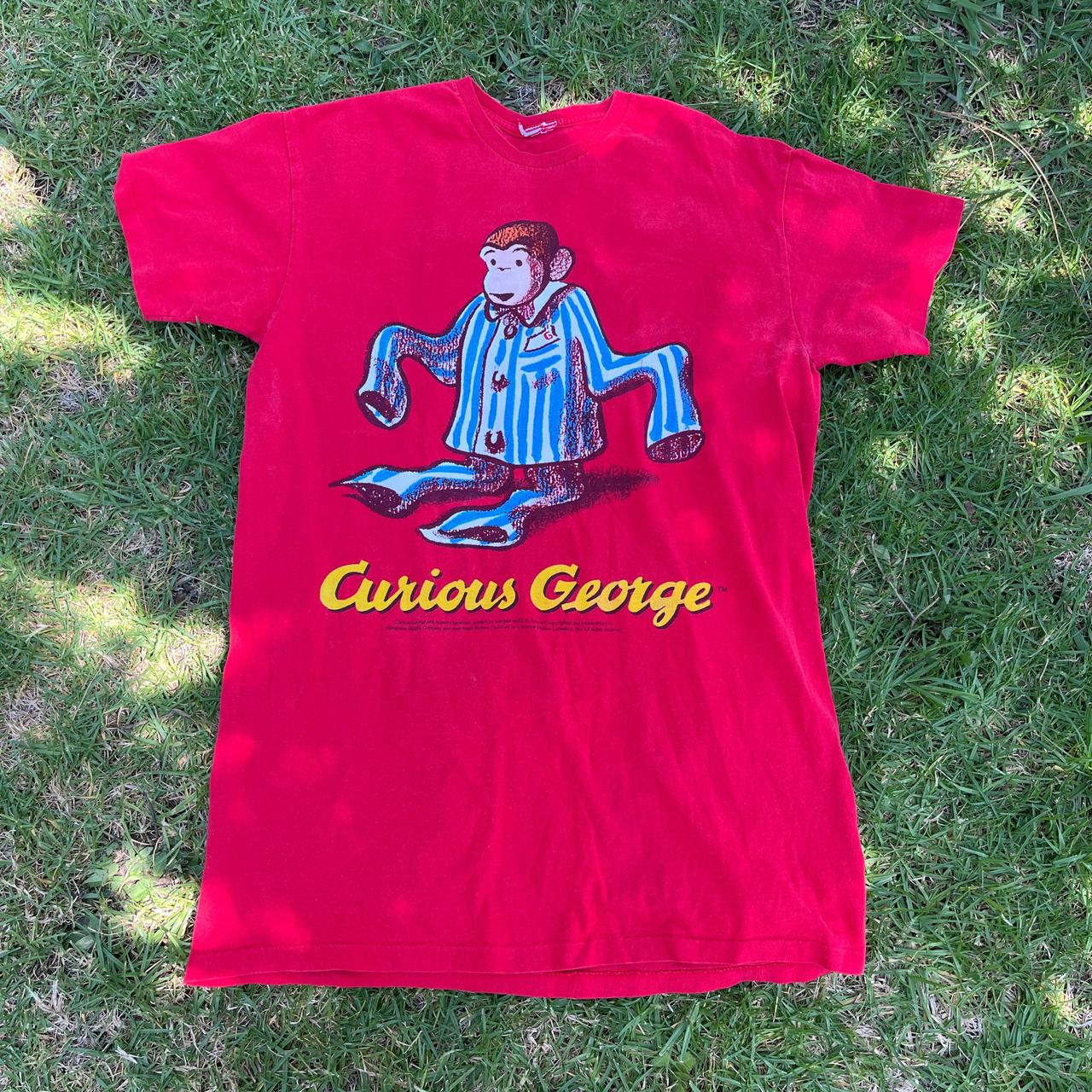 Vtg curious George licensed tee Can be used as a. Depop