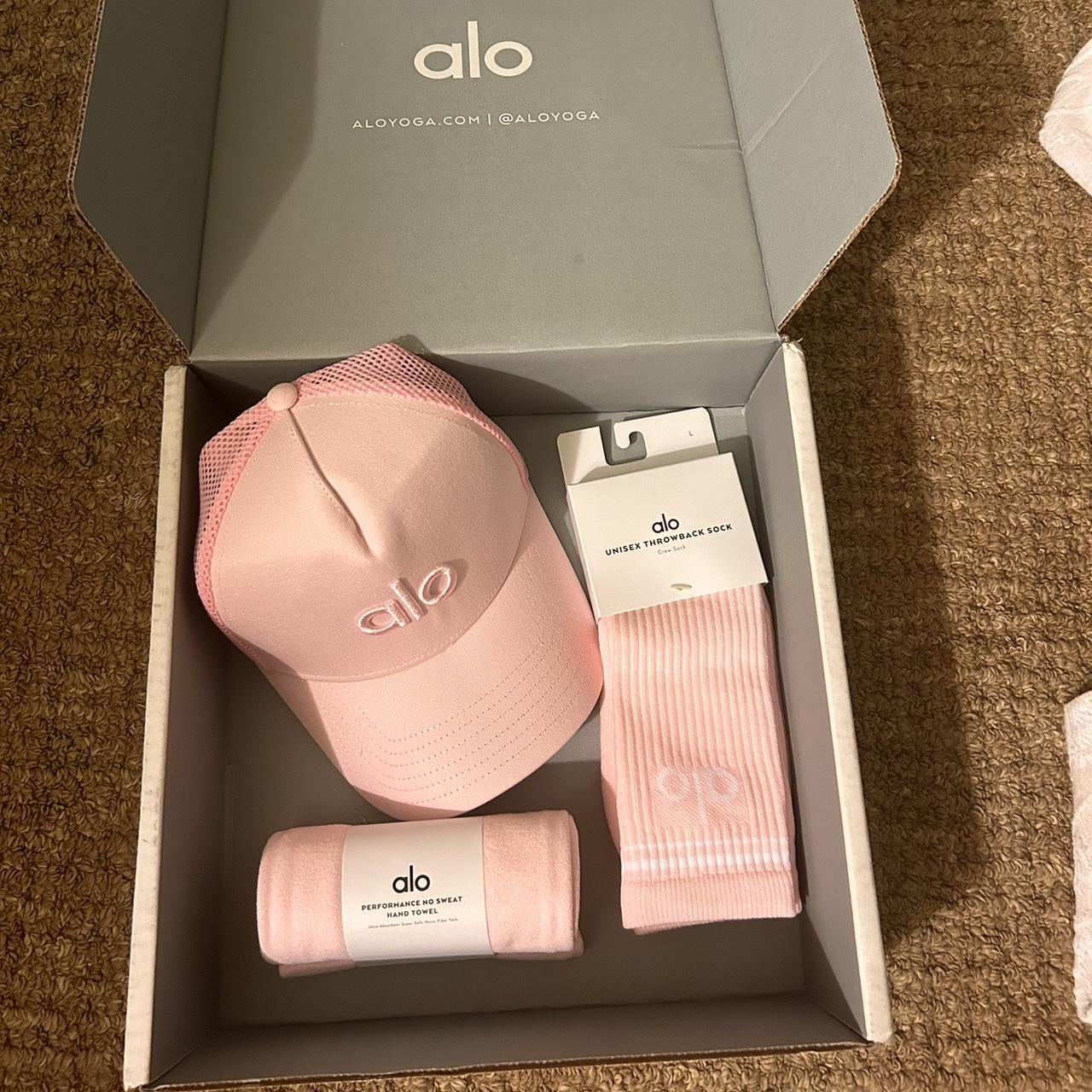Alo set pink Original value $120 Includes hat,… - Depop