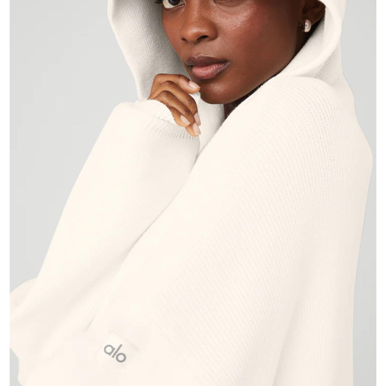 Alo Scholar Hooded Sweater in Ivory • originally | Depop
