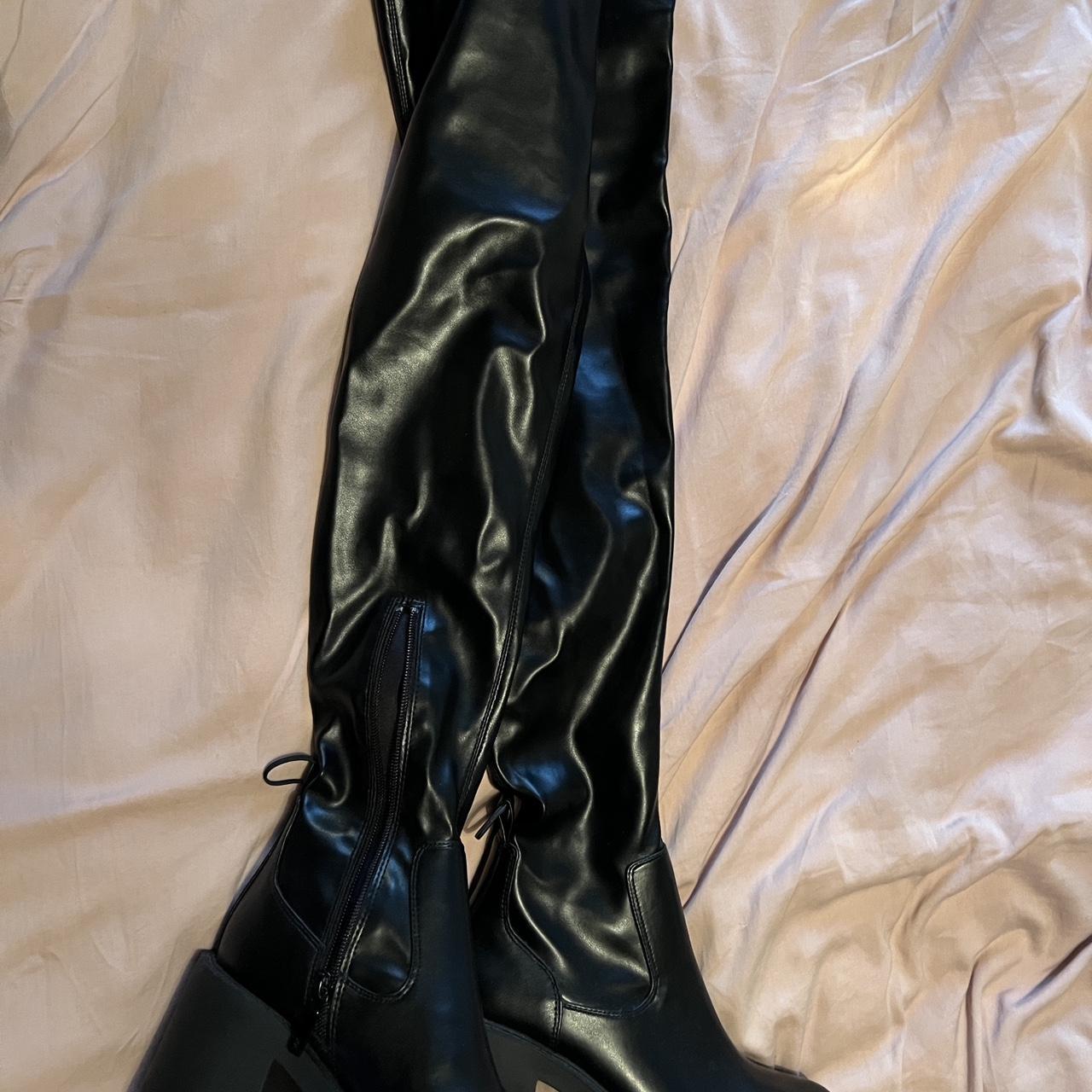 Brought from Zara and hvant worn. Knee high leather... - Depop