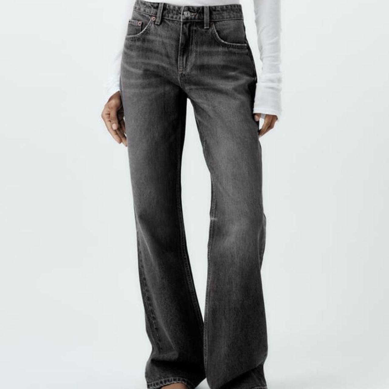 straight lowrise black/grey jeans from zara bought... Depop