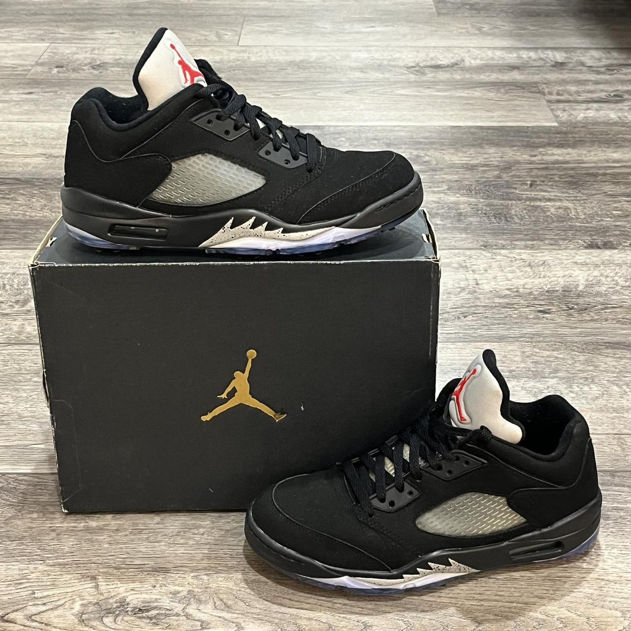 Nike Air Jordan 5 Black Metallic Golf Mens Size... - Depop