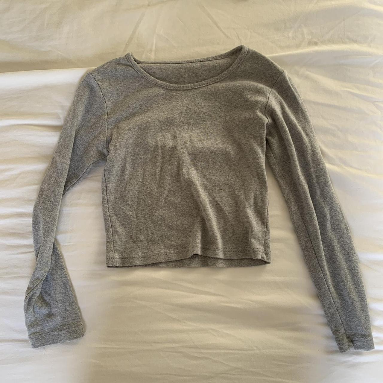 Brandy Melville Women's Grey Shirt Depop