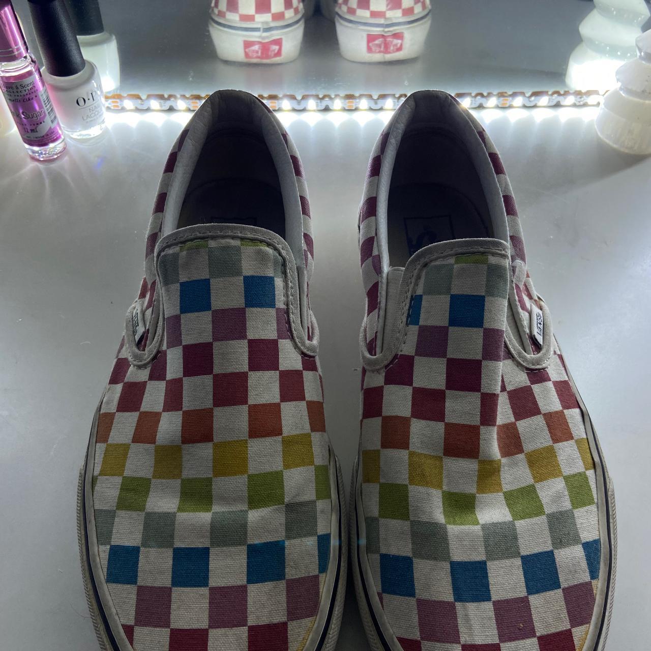 Checkered cheap rainbow vans