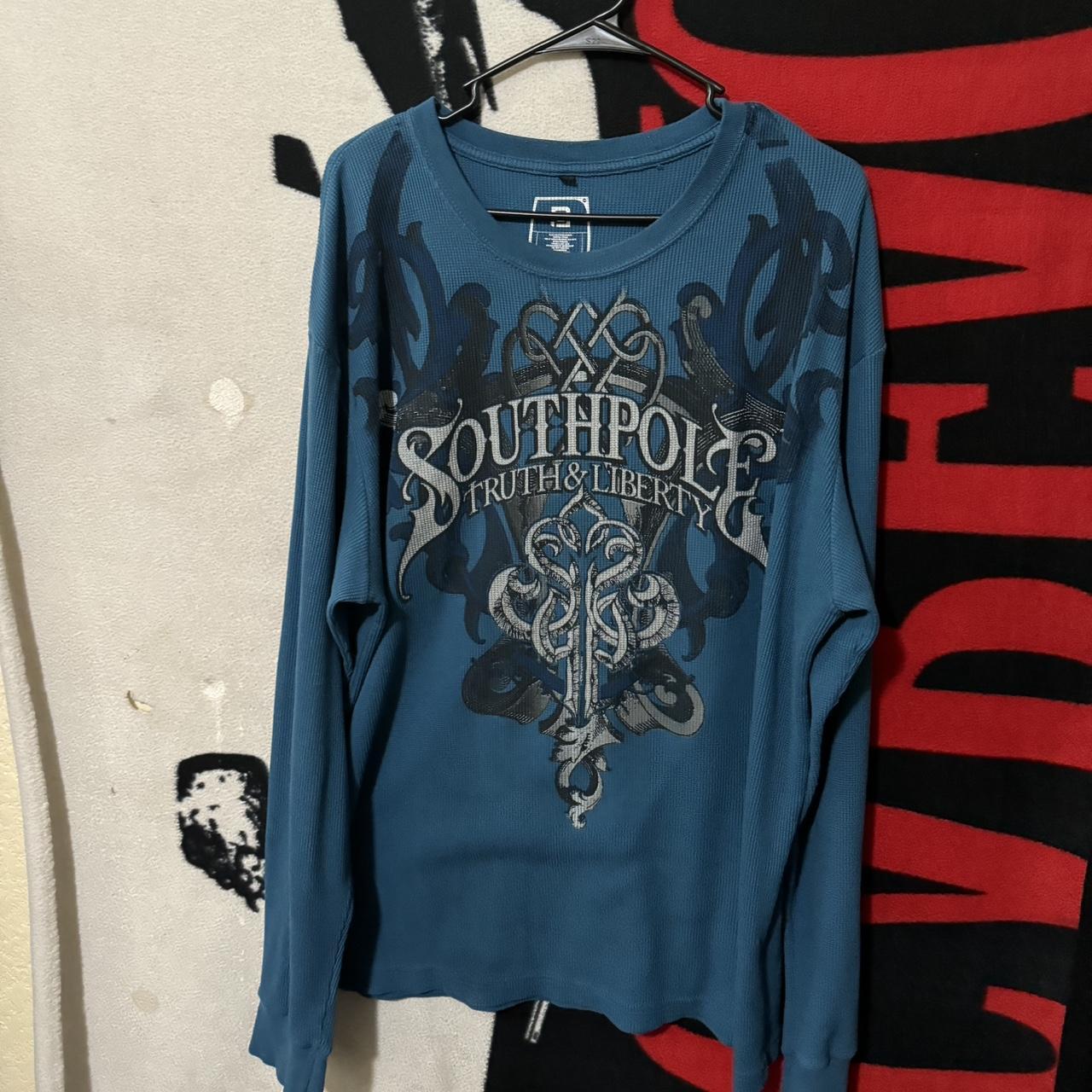 Y2k Vintage southpole long sleeve shirt with a... - Depop