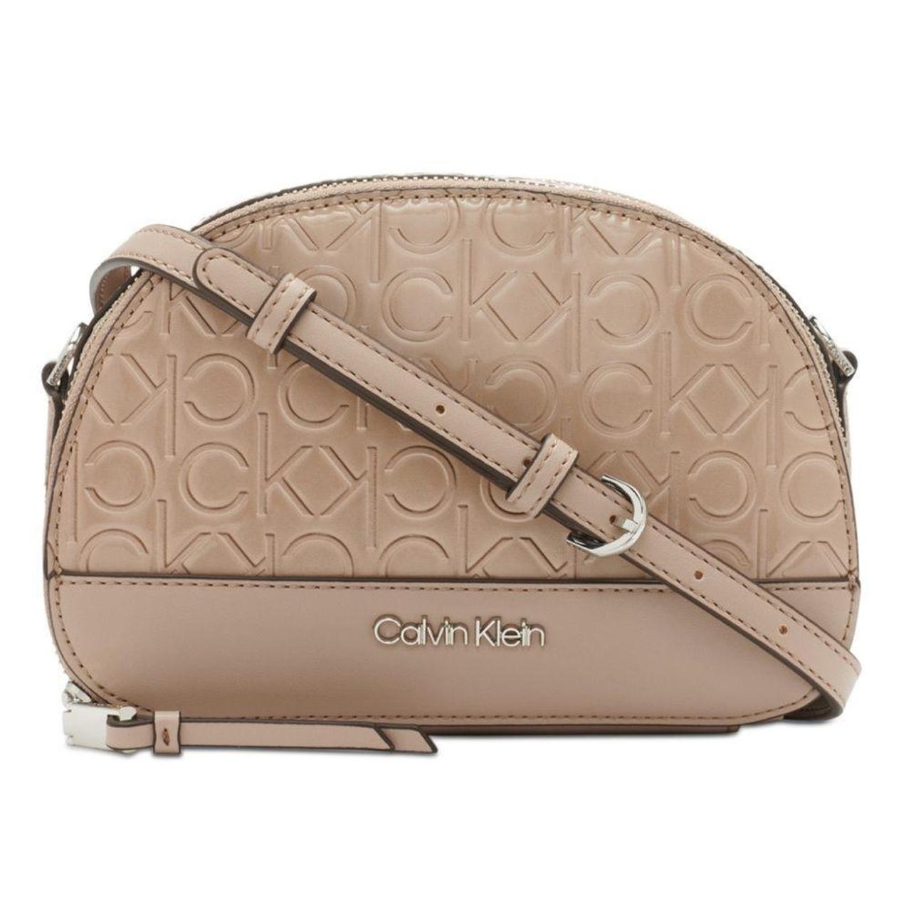 Calvin Klein Round Signature Crossbody in Brown