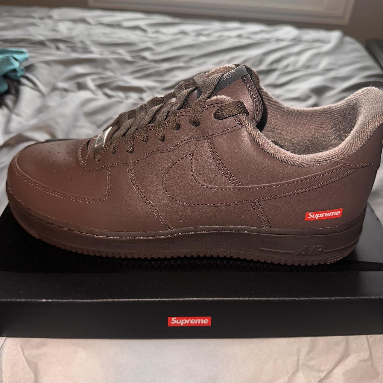 *DEADSTOCK* Brown Supreme Airforce 1 -Never worn,... - Depop