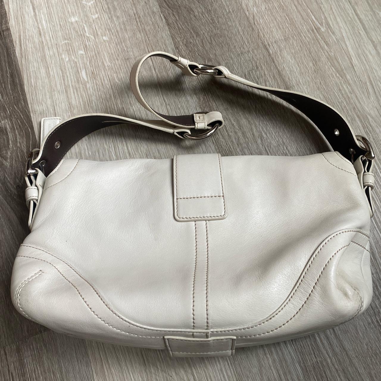Vintage Coach Bag! Coach Hampton off white leather | Depop