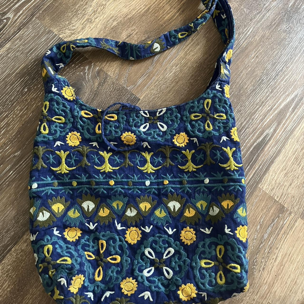 Women's Blue and Yellow Bag | Depop