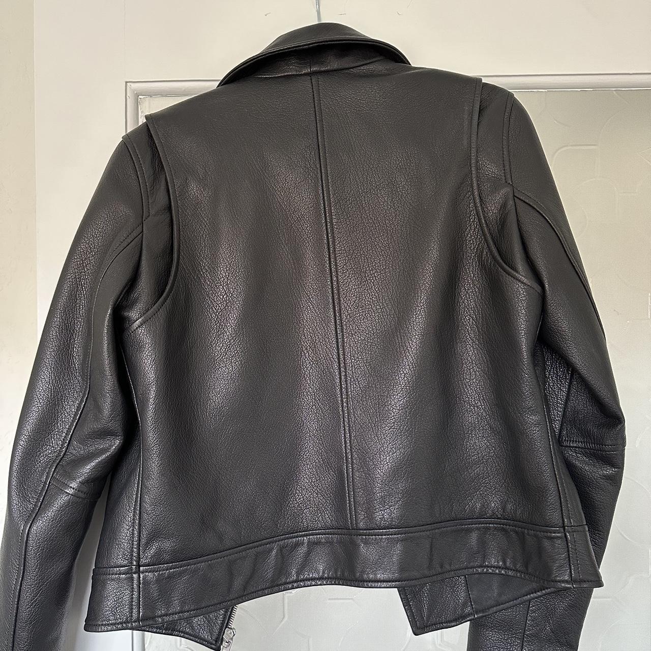 Ena Pelly Essential Biker Leather Jacket Size 10... - Depop