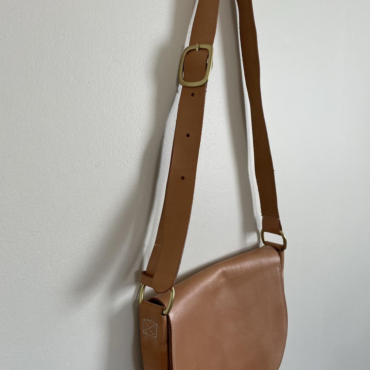 Brown suede and leather square body purse with two - Depop