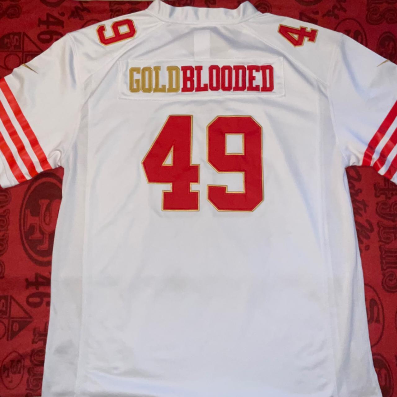 SAN FRANCISCO 49ERS CUSTOM “Gold Blooded” #49 Sewn STITCHED JERSEY