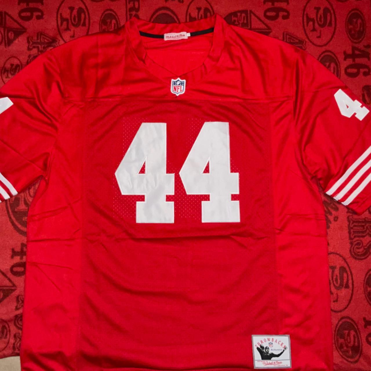 SAN FRANCISCO 49ERS THROWBACK MITCHELL AND NESS HIGH QUALITY STITCHED  JERSEY XL