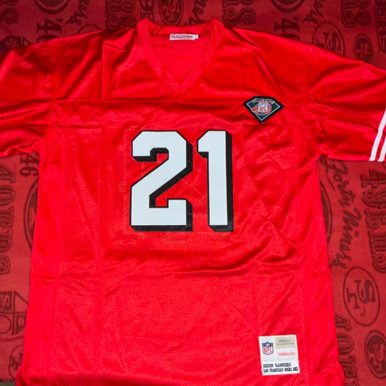 Sanfrancisco 49ers Deion Sanders #21 Red jersey - Depop