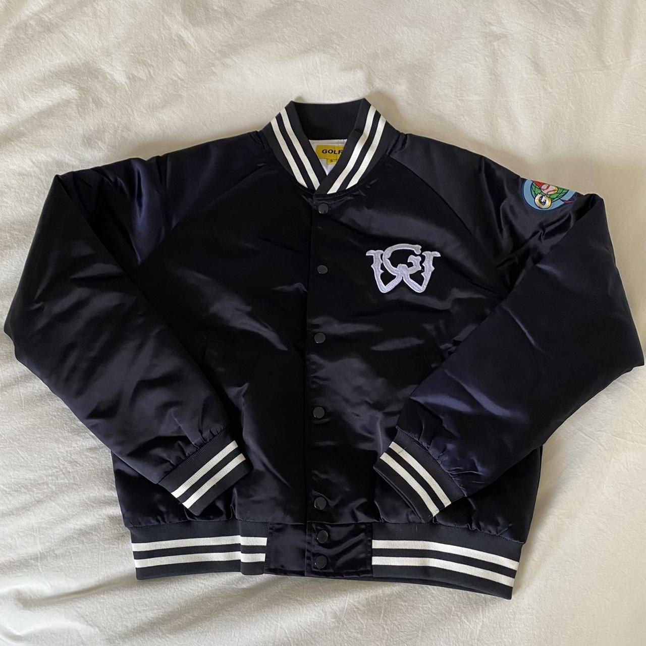Golf Wang Satin Varsity bomber Jacket in Black