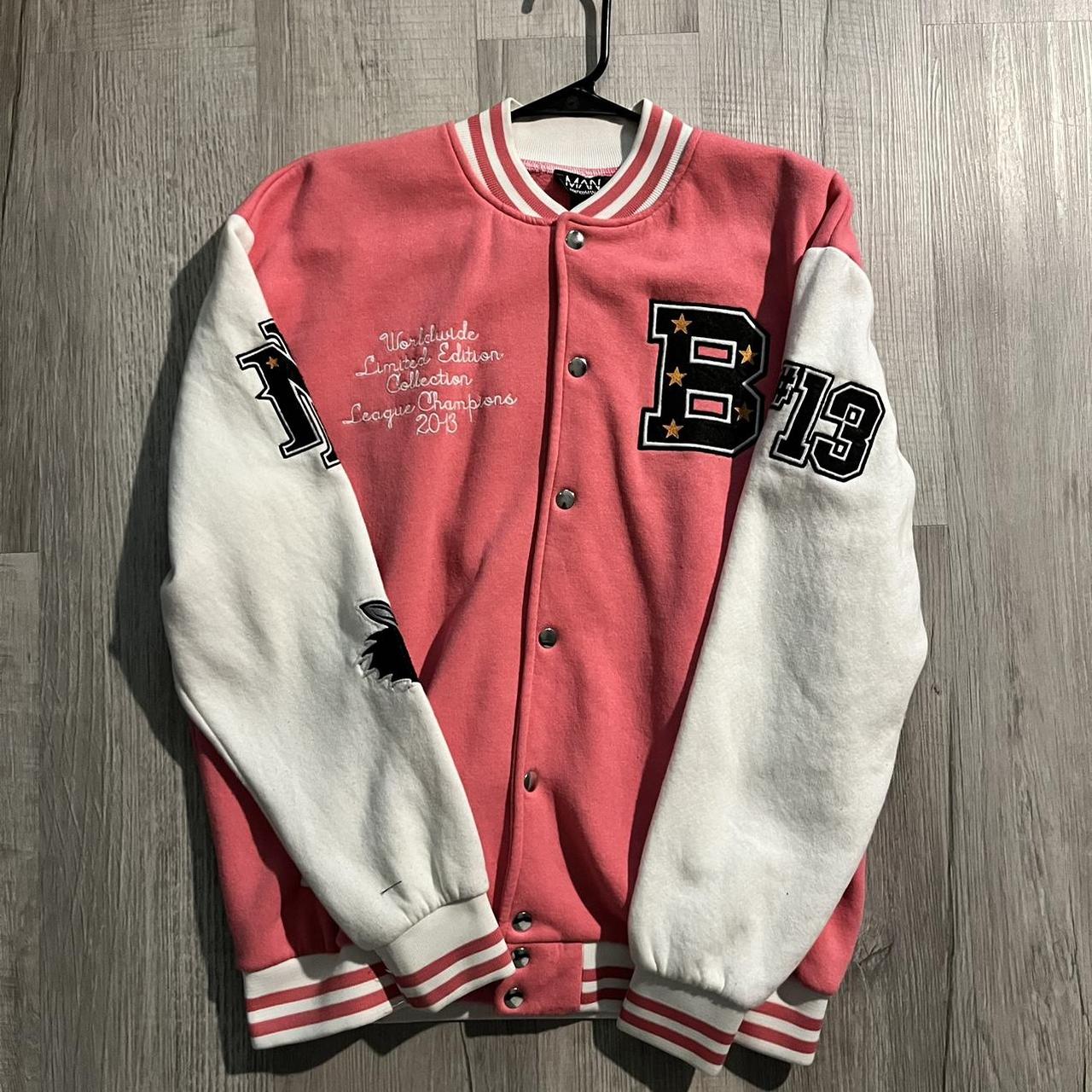 Boohooman pink jacket best sale