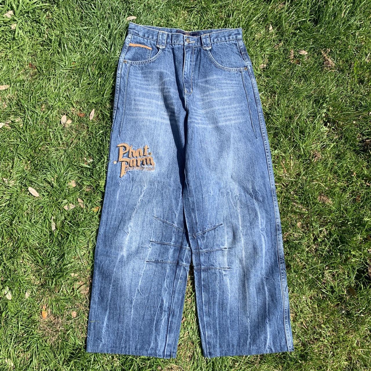phat farm baggy jeans affliction style size... Depop