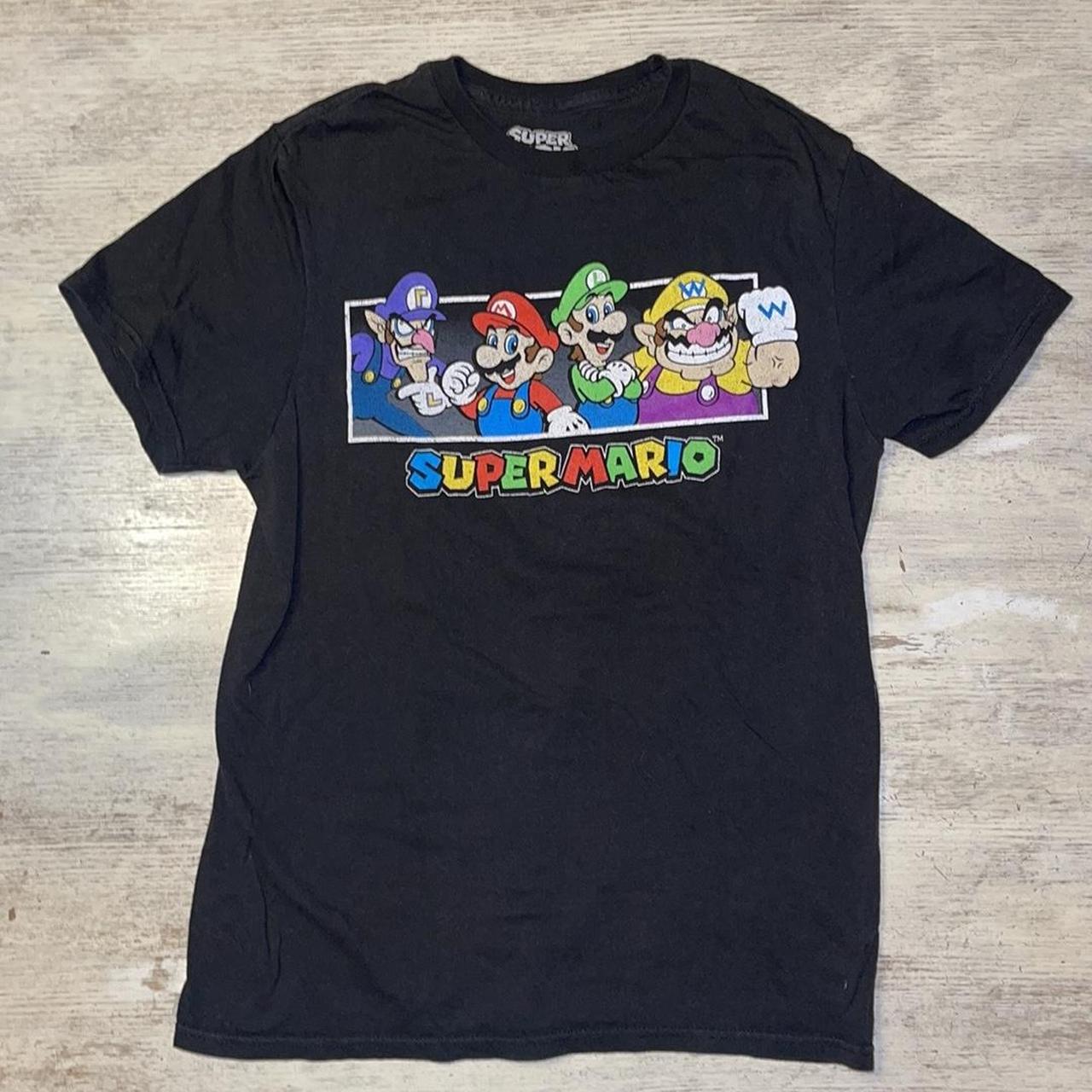 Super Mario Brothers Mario Wario Luigi Waluigi Black... - Depop