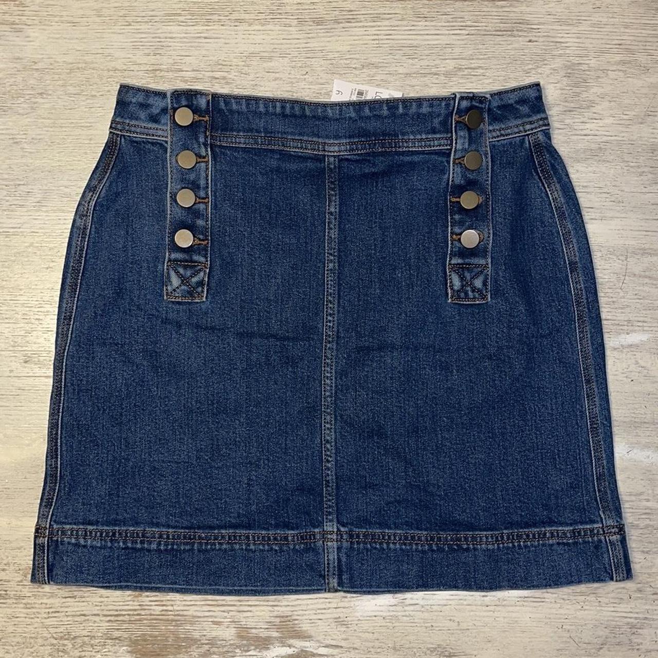 NWT Loft Button Down Denim Pencil Skirt Size. Depop