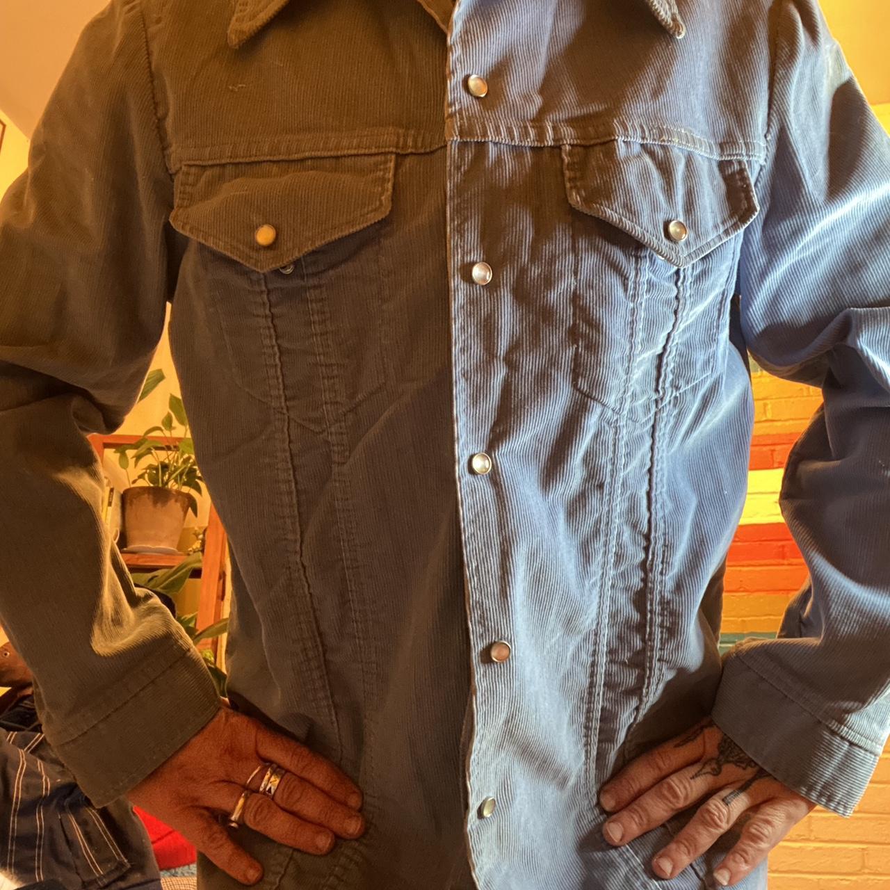 Vintage baby blue corduroy jacket, unisex large.... Depop