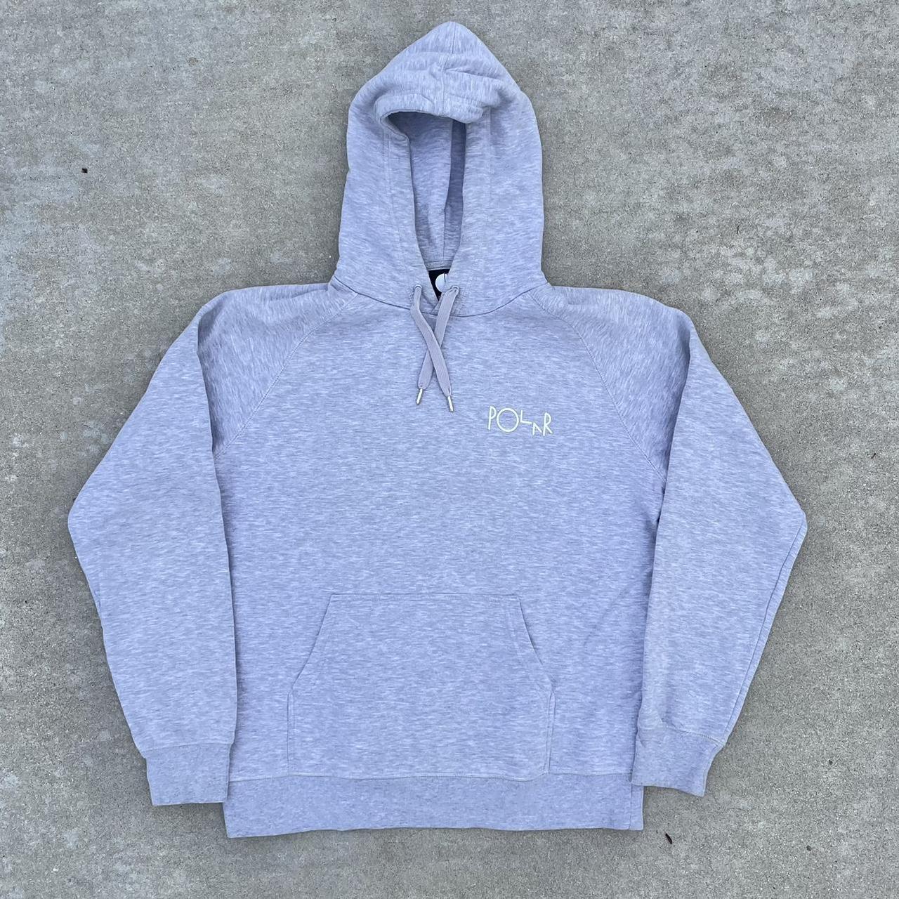 Polar Skate Co Heather Grey Reverse Weave Hoodie... - Depop