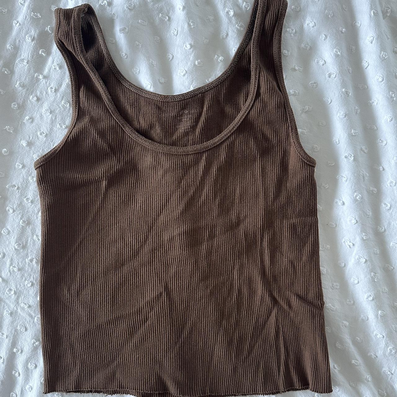 Brandy Melville Women's Brown Croptop Depop