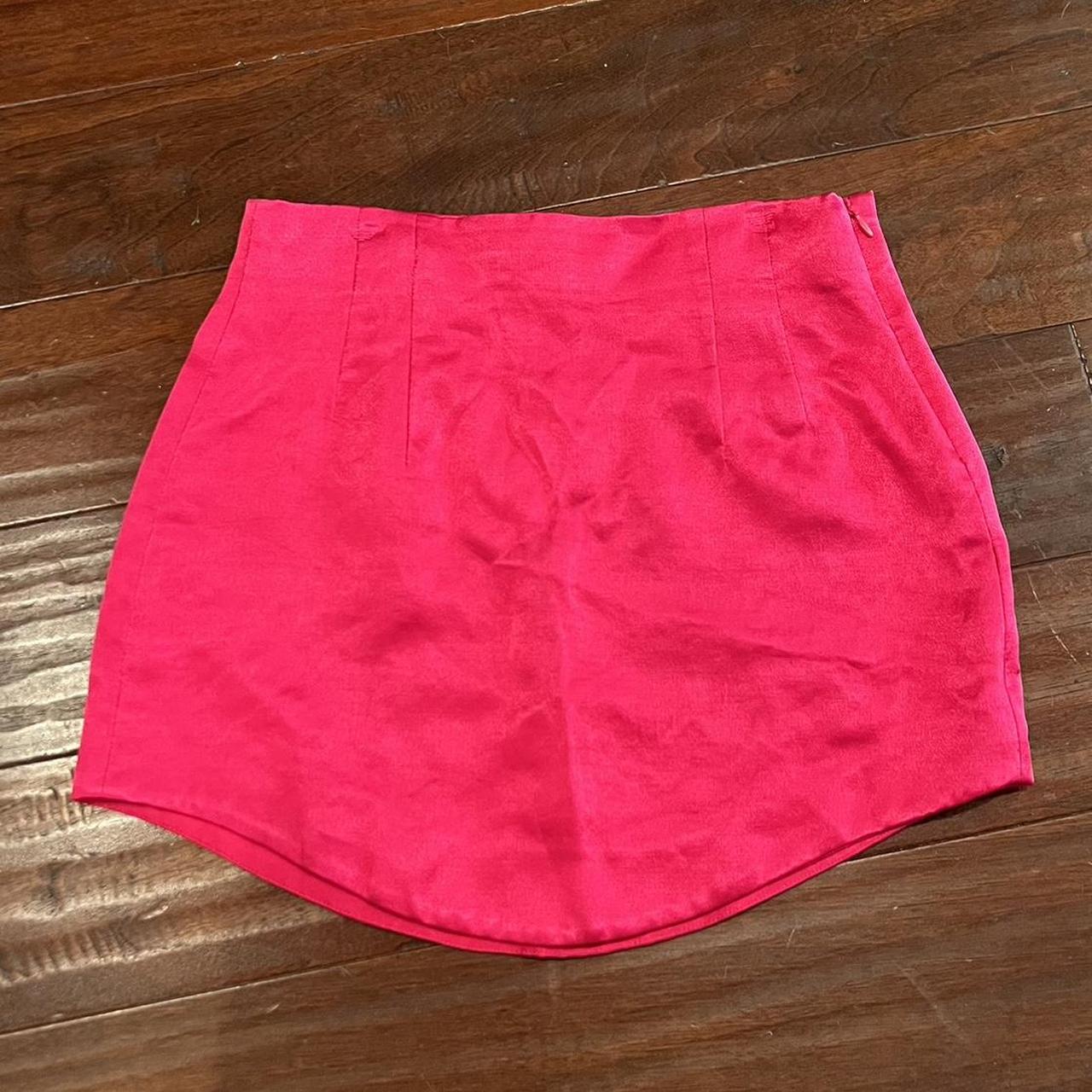 ZARA PINK SATIN MINI SKIRT super cute going out... Depop