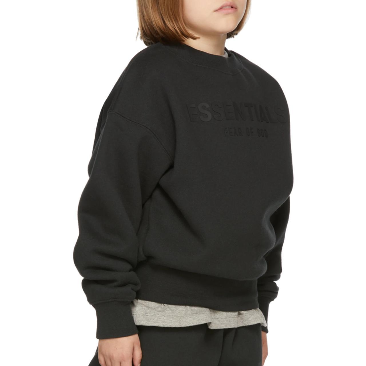 Selling: ESSENTIALS Kids Black Fleece Pullover   Depop