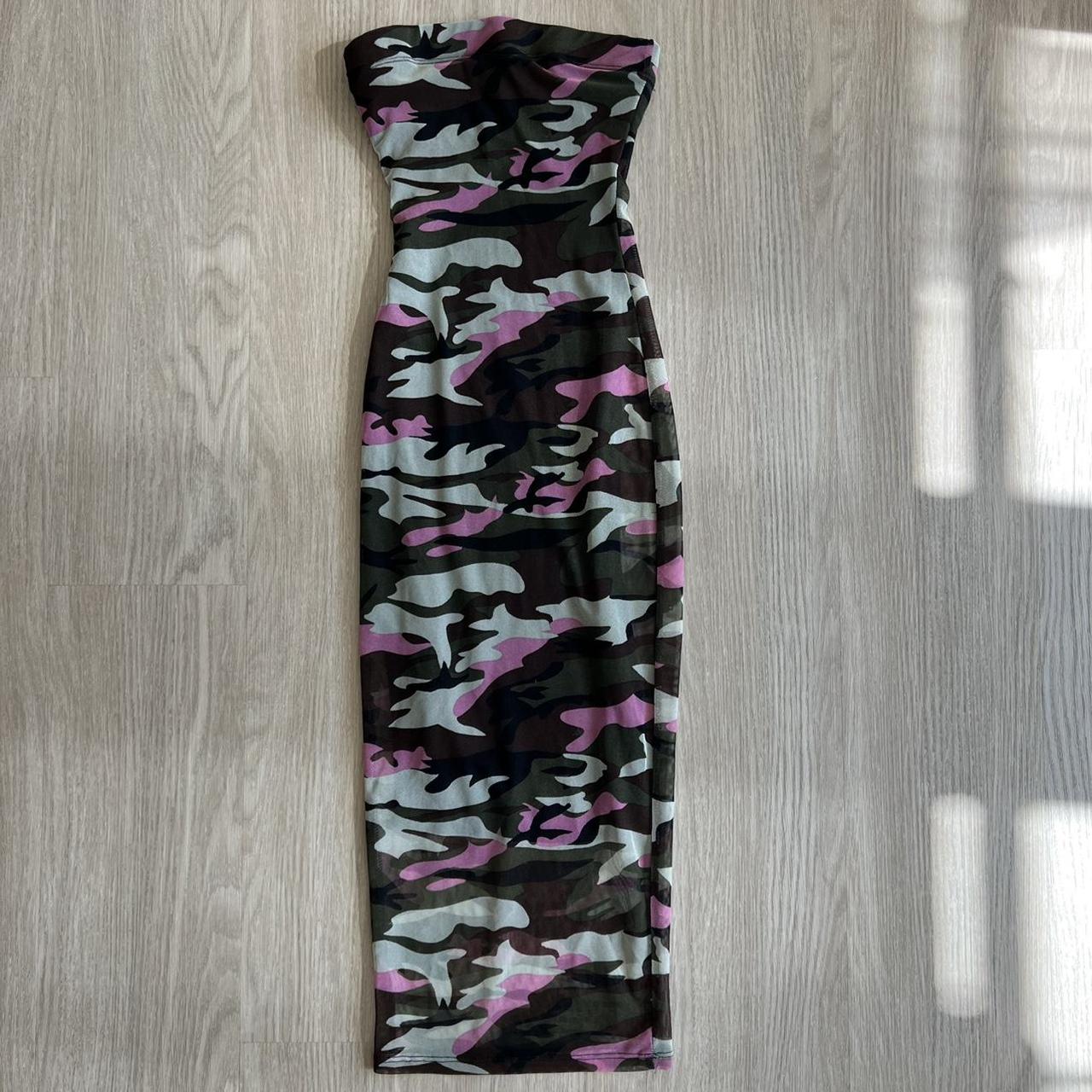 Camo tube dress Pink, khaki, brown and olive camo... - Depop