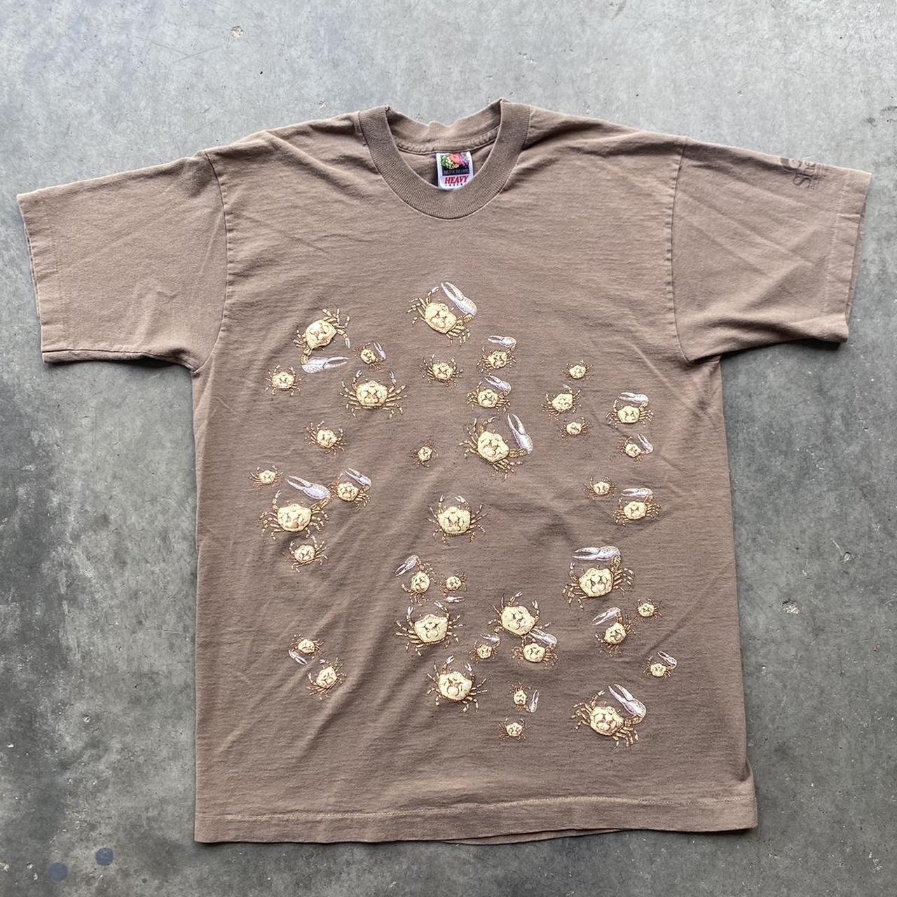 Fruit of the Loom Men's Brown and Cream T-shirt