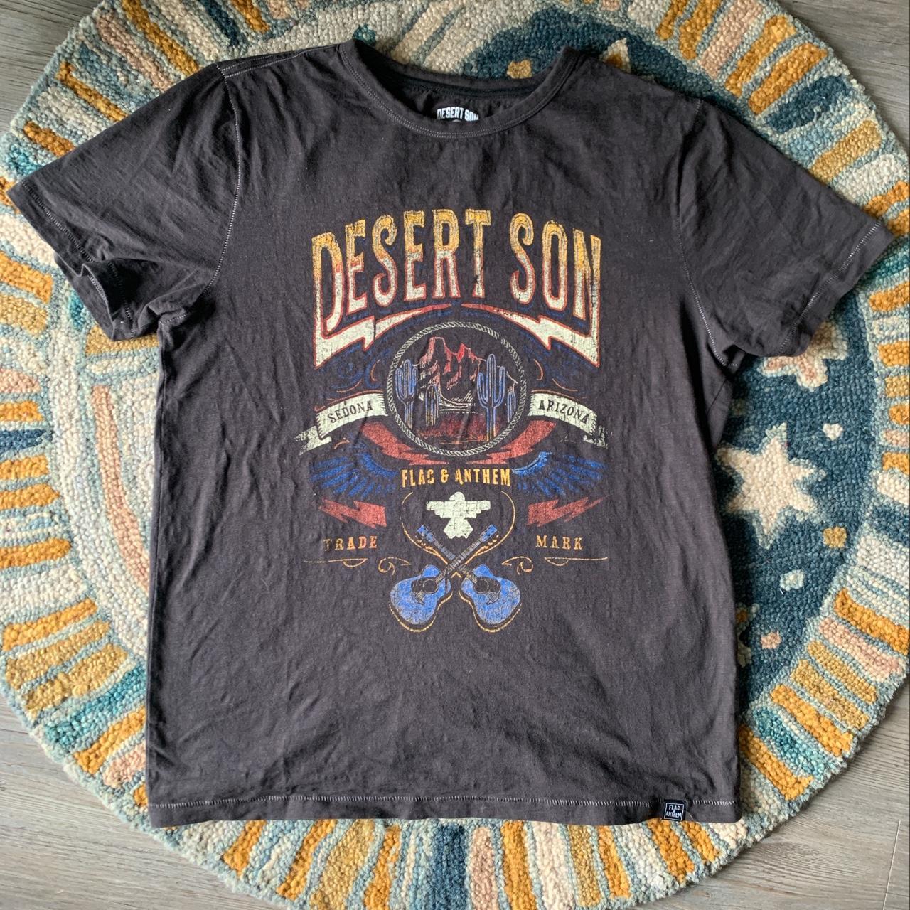 Desert Son Guitar Decal Shirt. Women’s size M. Baggy... - Depop