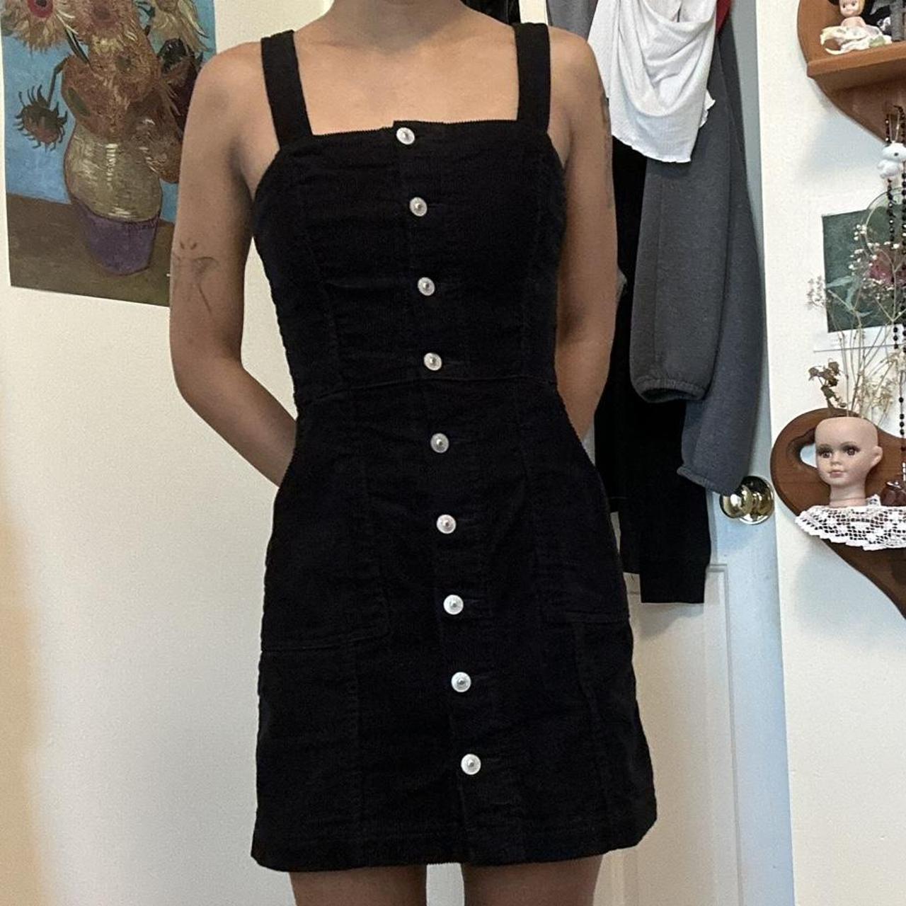 h&m black corduroy dress! in perf condition! Depop