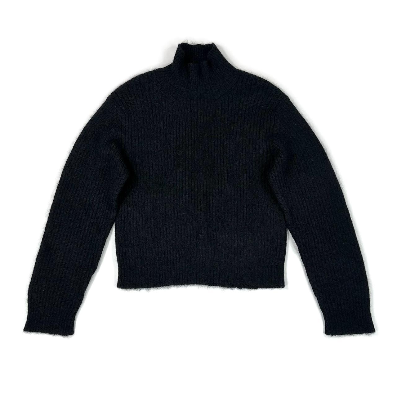 Y s black wool turtleneck sweater One Size Ribbed. Depop