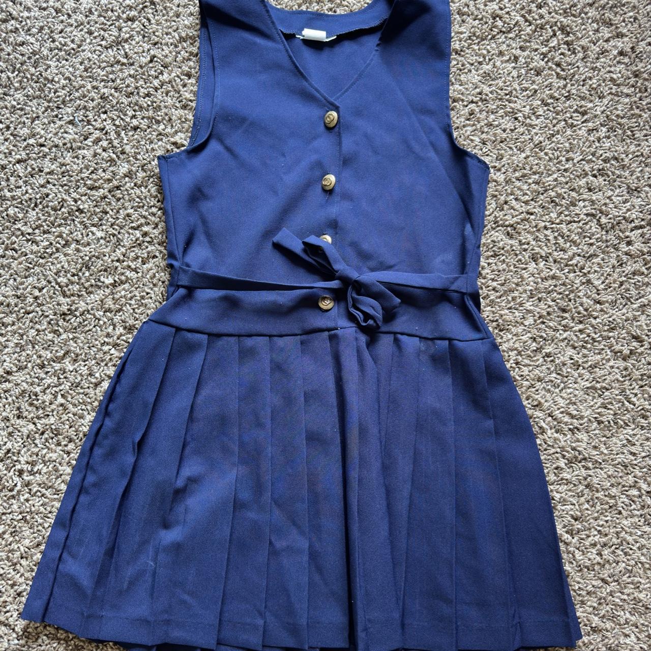 90s school uniform pleated dress • old 90s school... - Depop