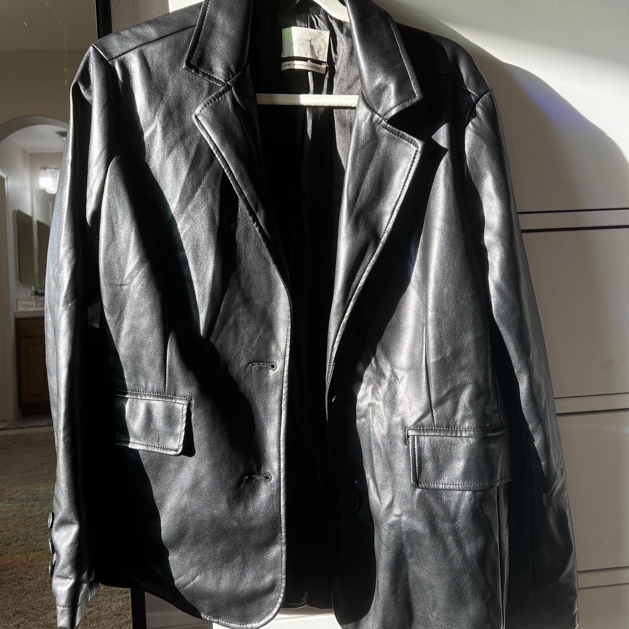 Long sleeved leather jacket/blazer from Urban... - Depop