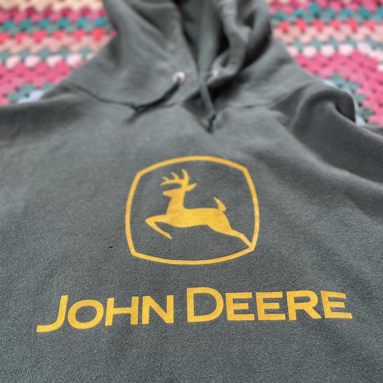 Vintage Y2K Hoodie John Deere Men’s XXL Forest Green... Depop