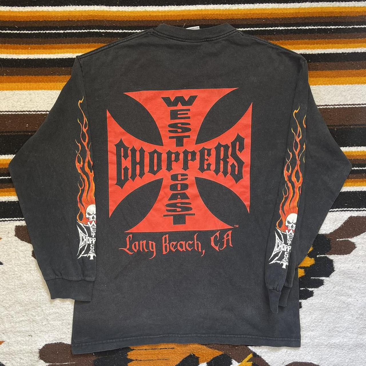 Vintage West Coast Choppers Skull Fire Flame... - Depop