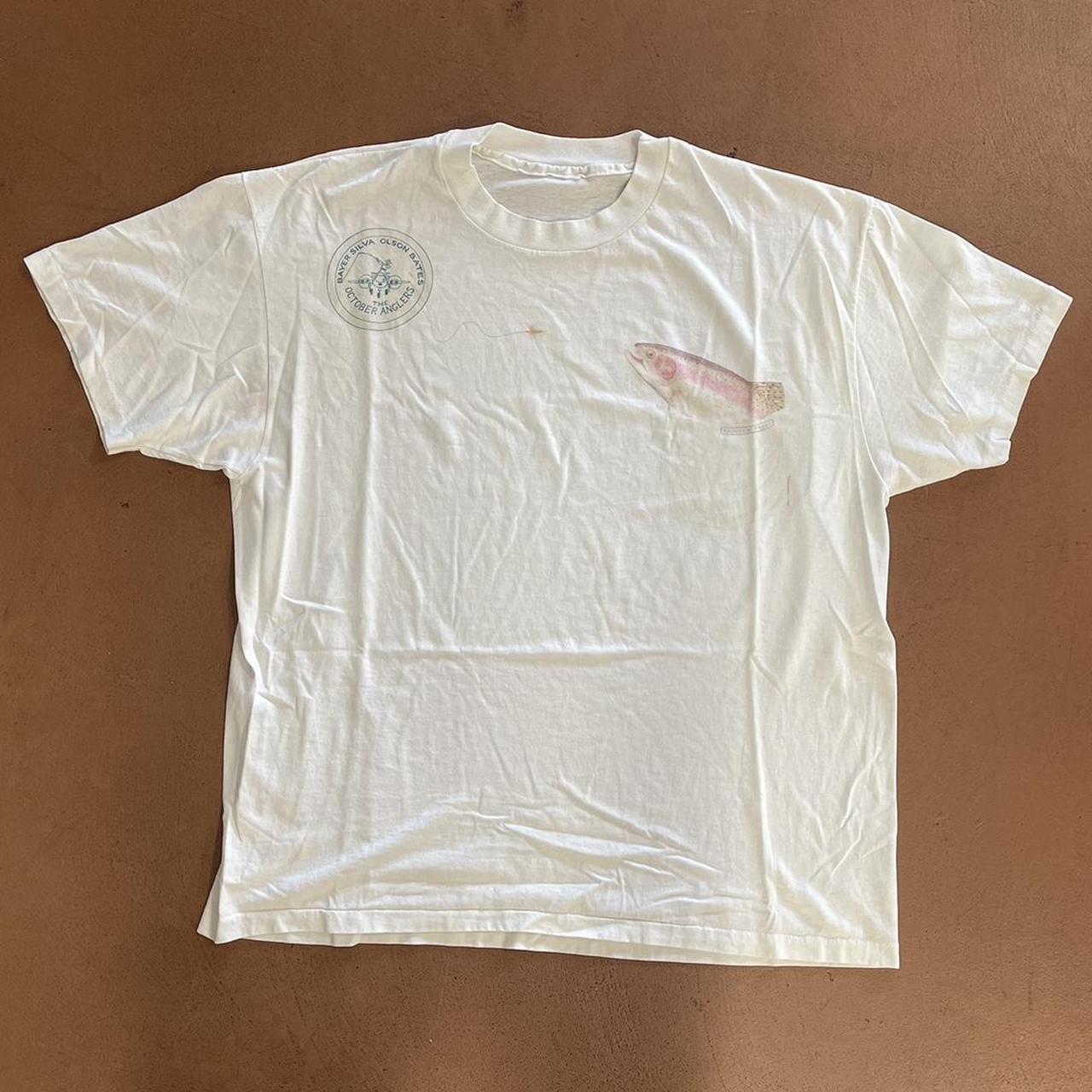 Vintage 90s Single Stitch Tee Fly Fishing Trout - Depop