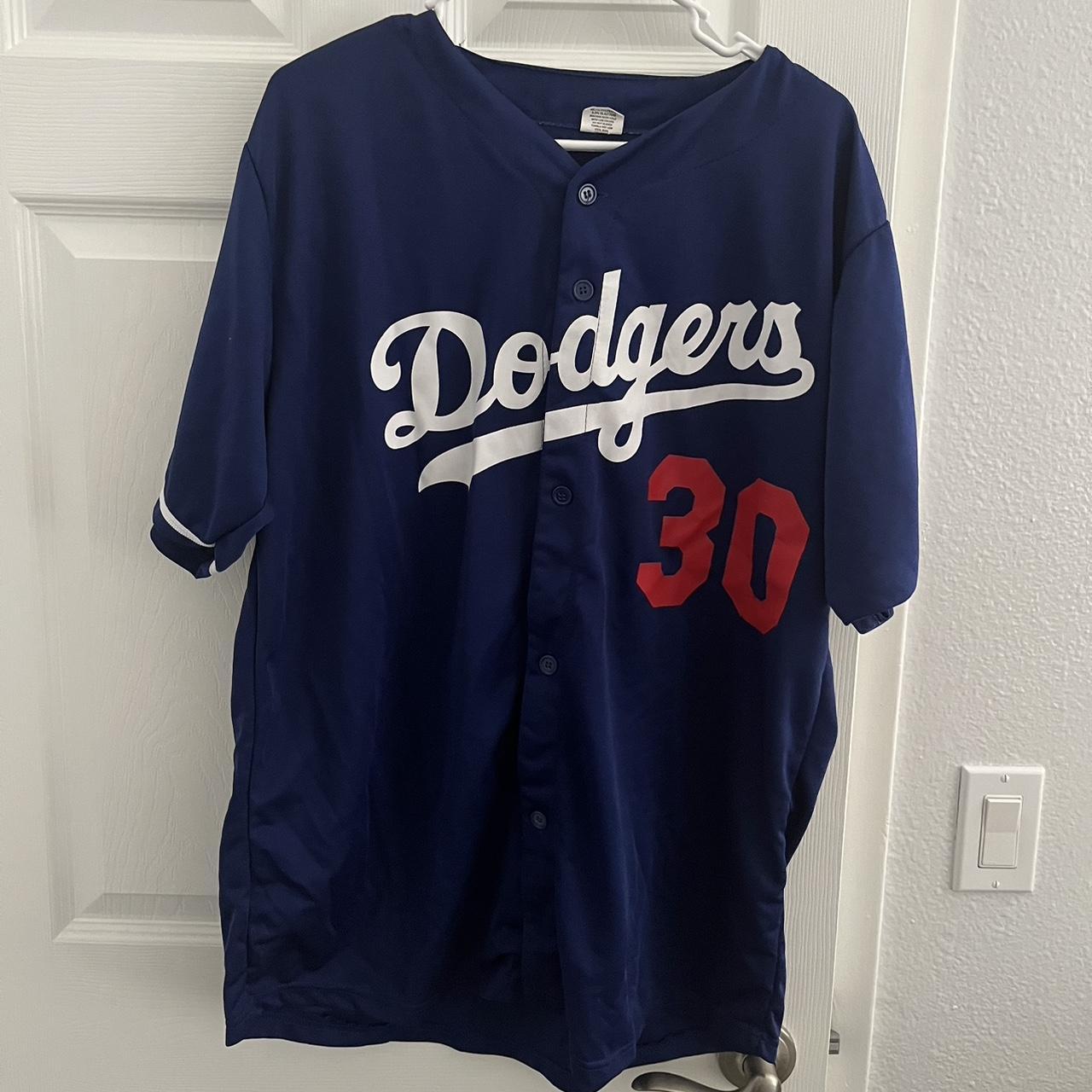 selling a authentic Dodgers away jersey. Bought in - Depop