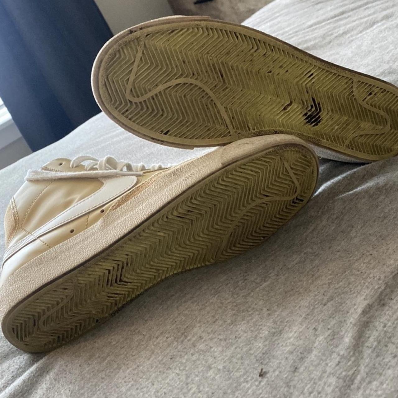 tan and white nike blazers