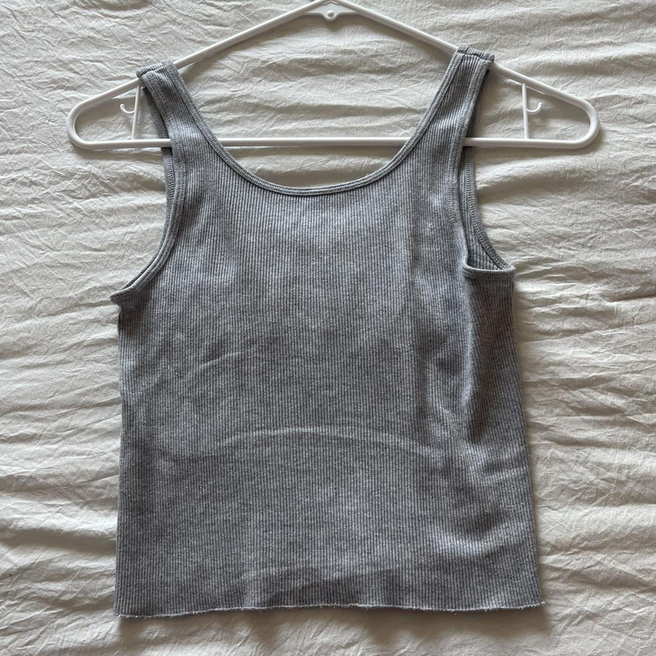 Brandy Melville cropped tank. Green and grey. “Saint... Depop