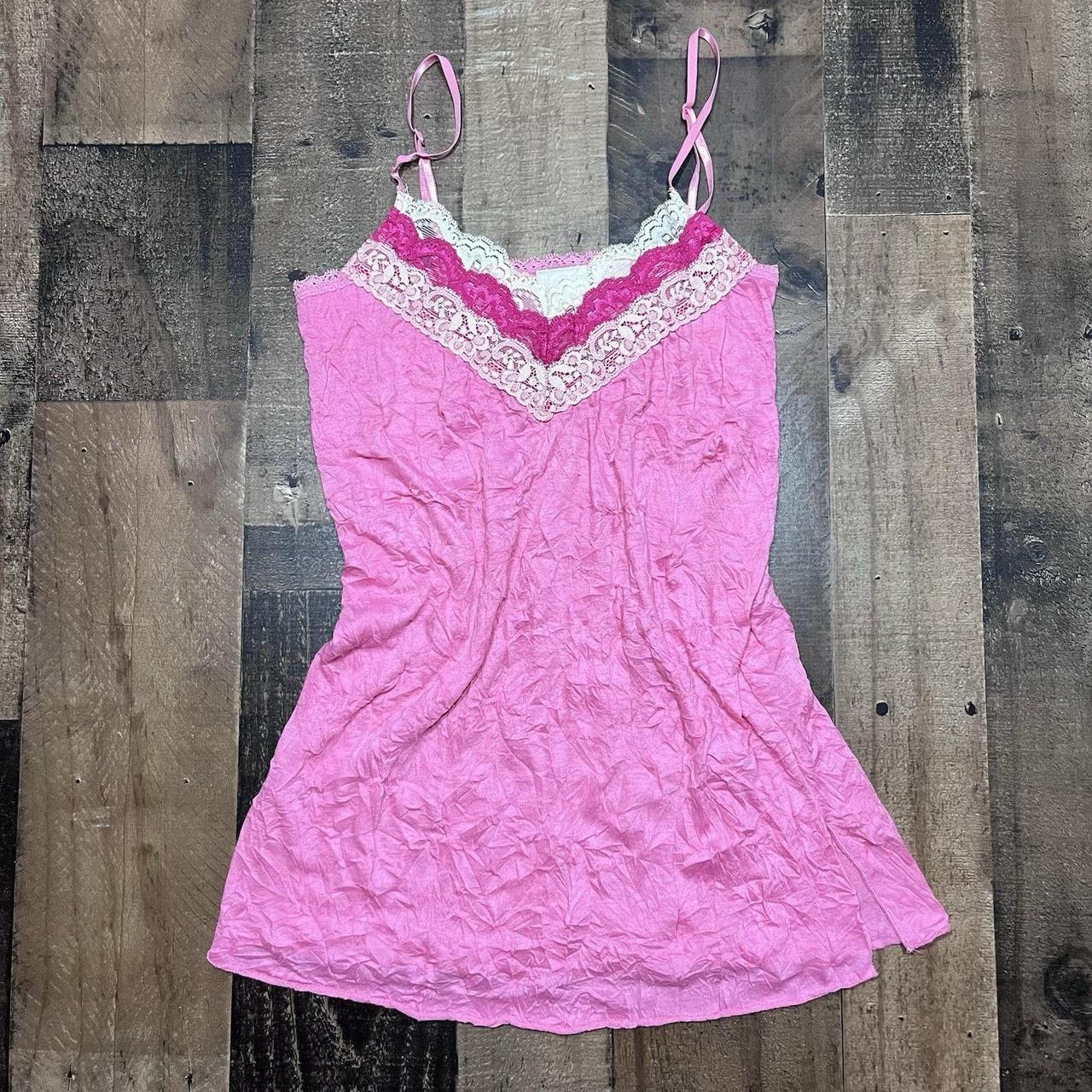 Xhilaration Women's Tank top - Pink/White - S – Vintage Xhilaration Babydoll Tank Top Lace Trim …