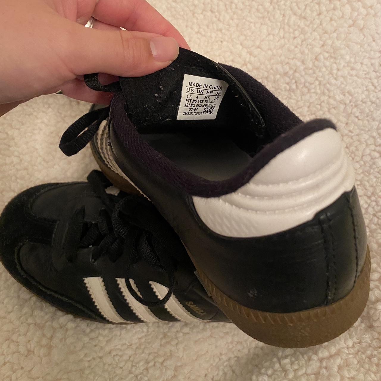 Lightly used Black Adidas Sambas size W6.5 - Really... - Depop