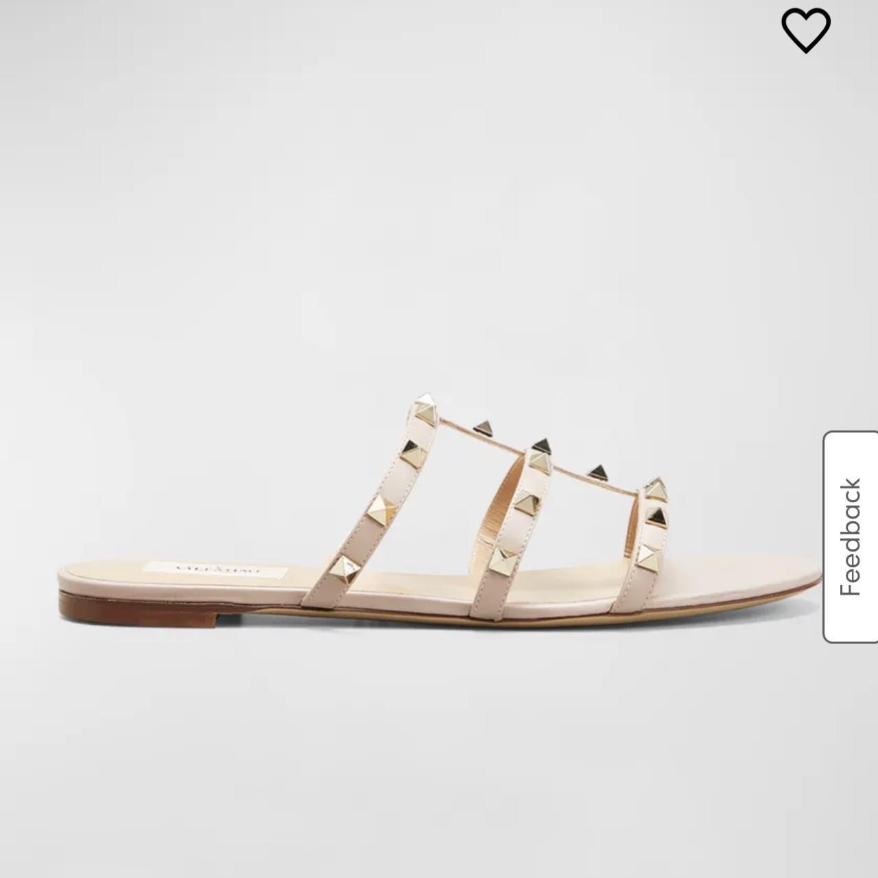 Valentino Garavani Rockstud Caged Flat Slide Sandals